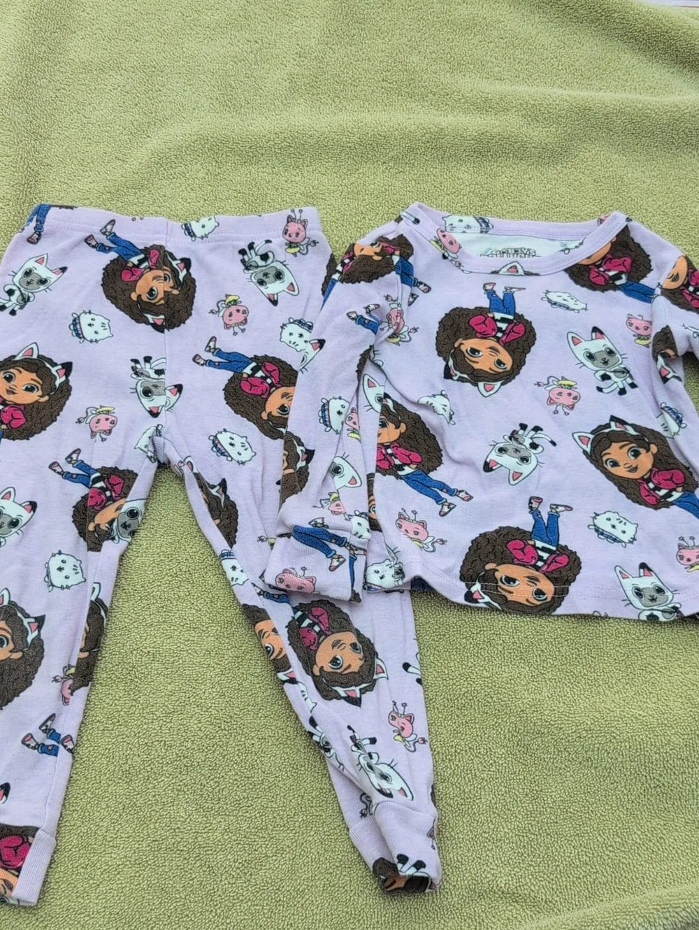 Gabby's Dollhouse The Movie 3T Girls Lavender Pajama Top